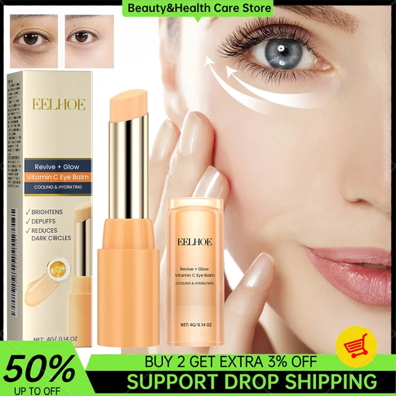 Vitamin C Eye Balm Anti Wrinkle Moisturizing Balm Eye Bag Removal Dark Circles Reduce Fine Lines Smoothing Eye Cream for Women