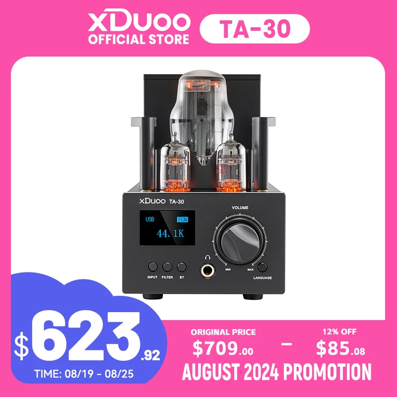 

XDUOO TA-30 ES9038Q2M HD Bluetooth High Performance DSD512 DAC TA30 Tube Headphone Amplifier