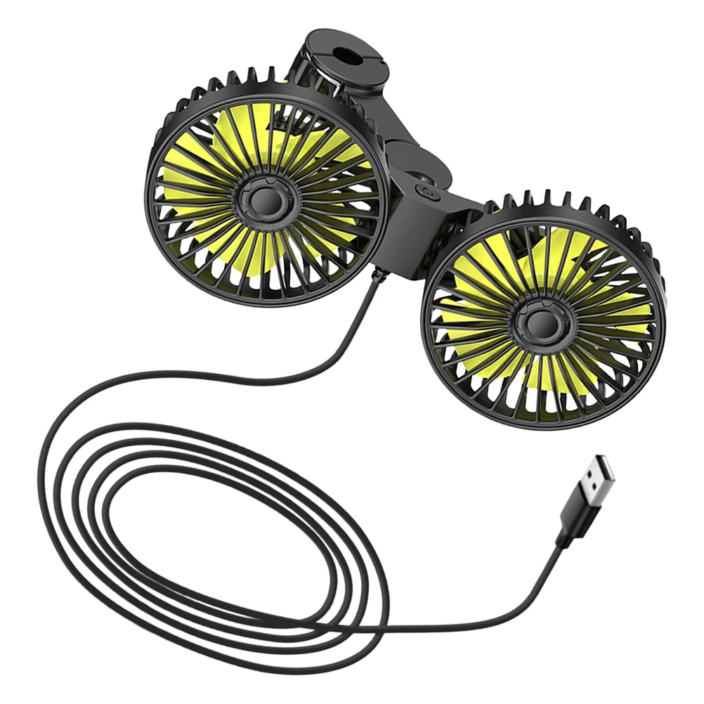 

Car Rear Chair Back USB Port Dual Head Electric Fan for Cooling Portable Travel Use Car Fans Carseat Automotive Mini Fan