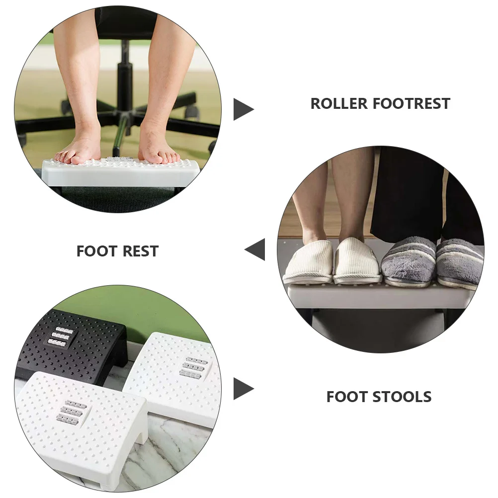 

Ergonomic Under Desk Footrest Non-Slip Foot Stools for Office Home Stylish Appearance Comfortable Usage Roller Footrest