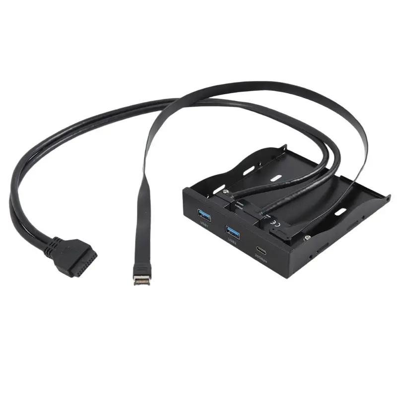 USB3.2 GEN2 TYPE-C 3.5-Inch Floppy Front Panel 2 Port USB3.2 + 1 Port USB3.2 Type-C 20Gbps For 3.5 Inch Floppy Drive Bay