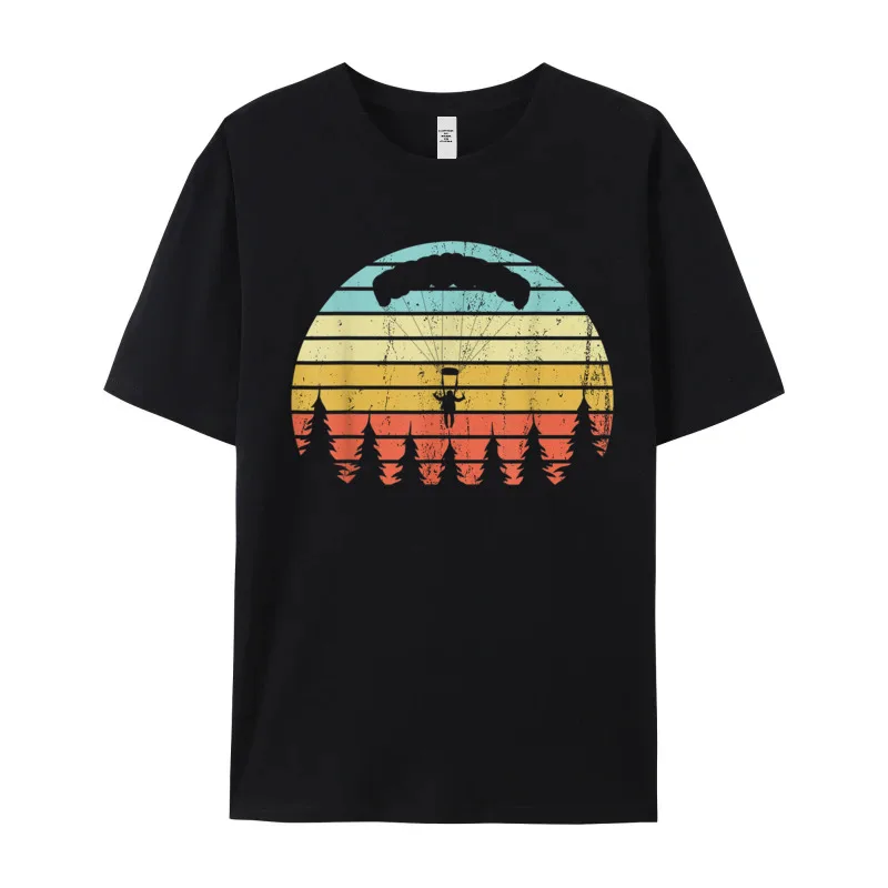 Vintage Skydiving Gift Retro Parachuting 100% Cotton Youth Tops & Tees Street Summer T-Shirt Classic Round Neck T-Shirt