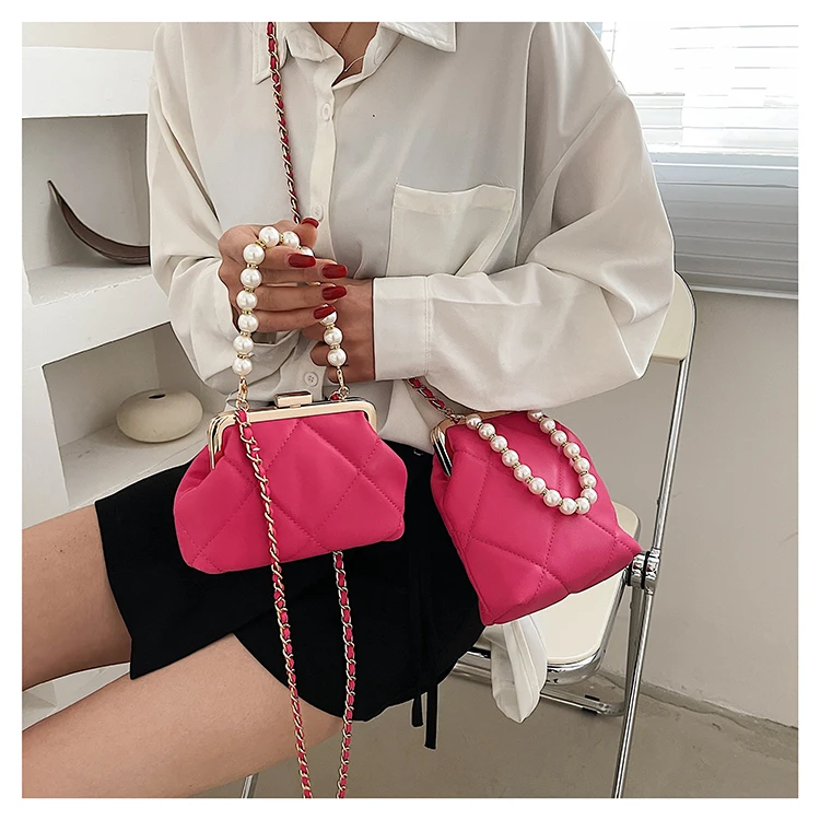 Women\'s Party Clutch Wedding Crossbody Bag Totes Stylish Pearl Clip Bag 2022 Evening Handbags Shoulder Bags Summer Beach Bag