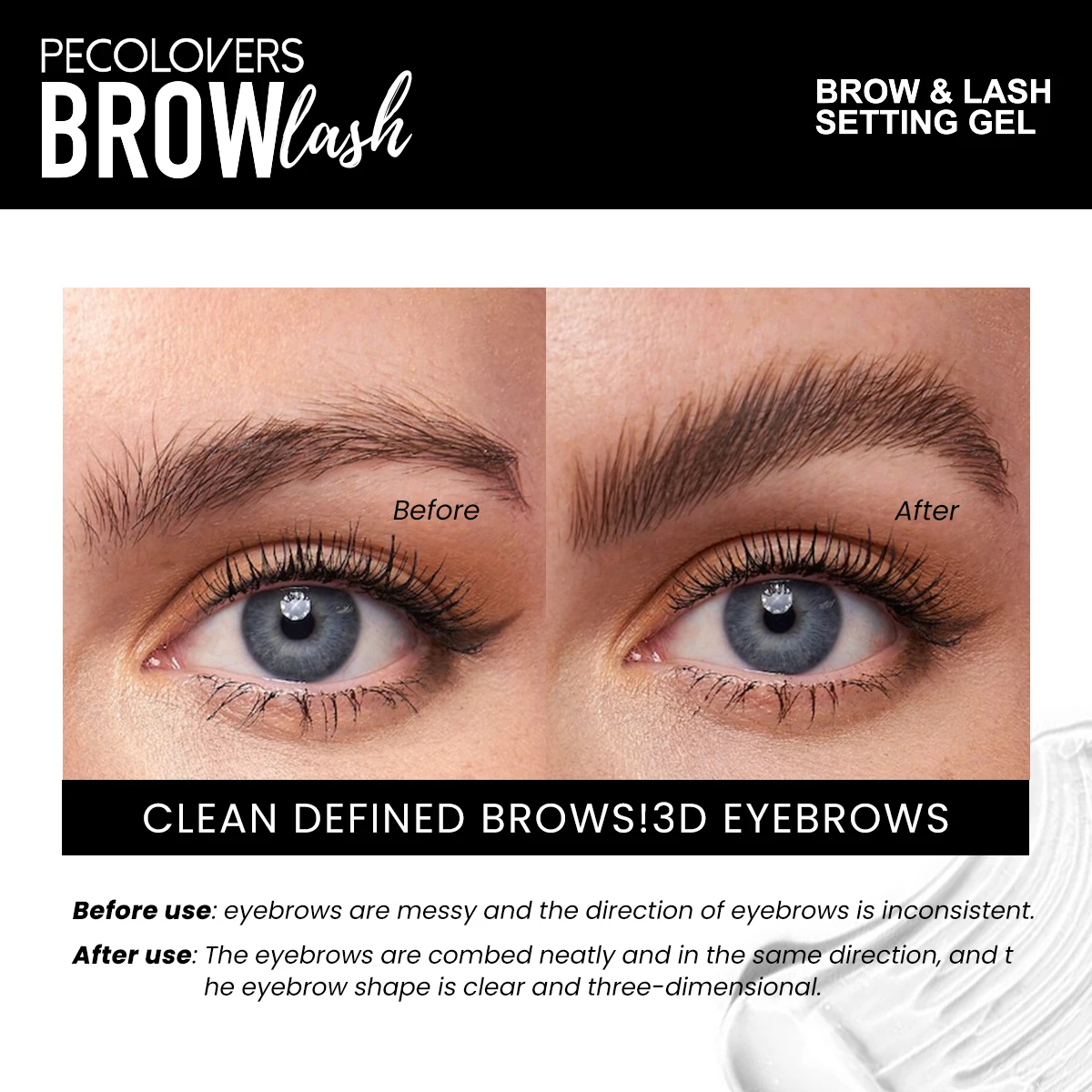 صابون تصفيف الحواجب المقاوم للماء، جل شفاف للحواجب مع فرشاة، تثبيت شكل الحواجب، تركيب سريعًا وسريعًا
