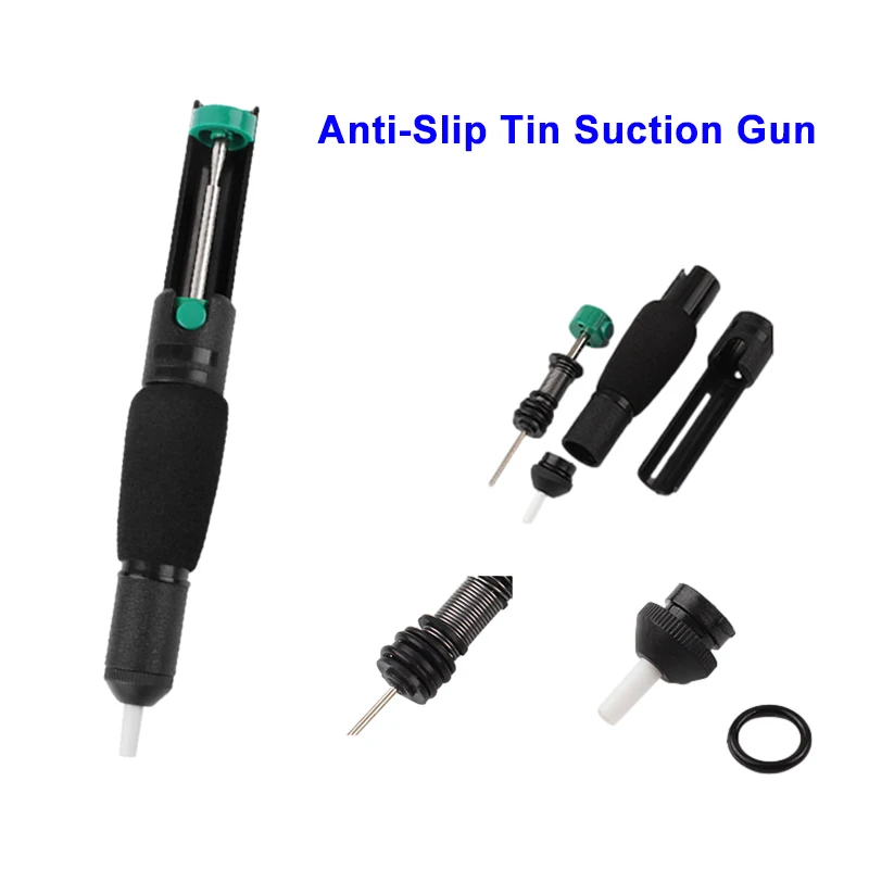 Manual Vacuum Strong  Suction Tin Gun Hand Welding Tools Anti-Static Aand Non-Slip, All Aluminum, Semi-Aluminum