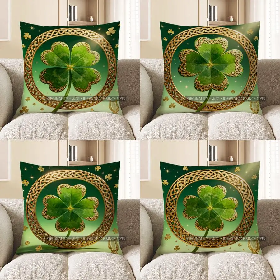 

Домашний декор, чехол для подушки с изображением трилистника на день Святого Патрика, подходит для дивана, спальни, автомобиля, наволочки
