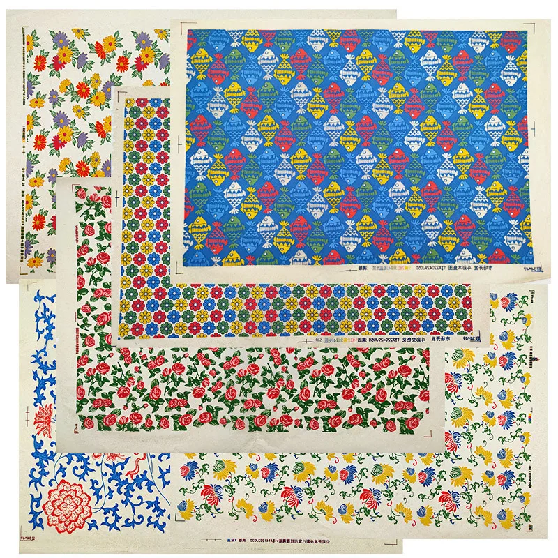 2PCS Pottery Art Transfer Paper Glaze Underglaze Colorful Flower Paper High Temperature Ceramic Decals DIY Polymer Clay Tools