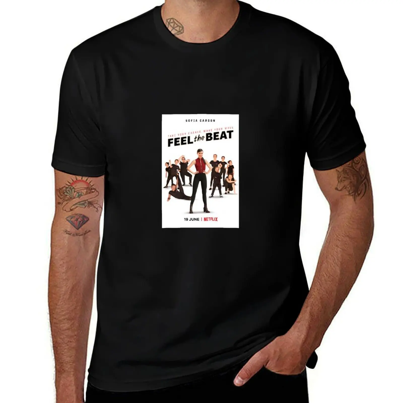 feel the beat poster sofia carson T-Shirt Plus Size Loose Short Sleeve Top T-Shirt