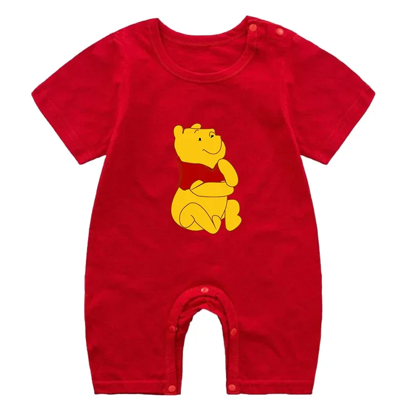 Summer Cotton Baby Romper Cartoon Bear Pooh Print Short Sleeve Baby Clothing One Piece Boy Girl Clothes Infant Jumpsuit Costume