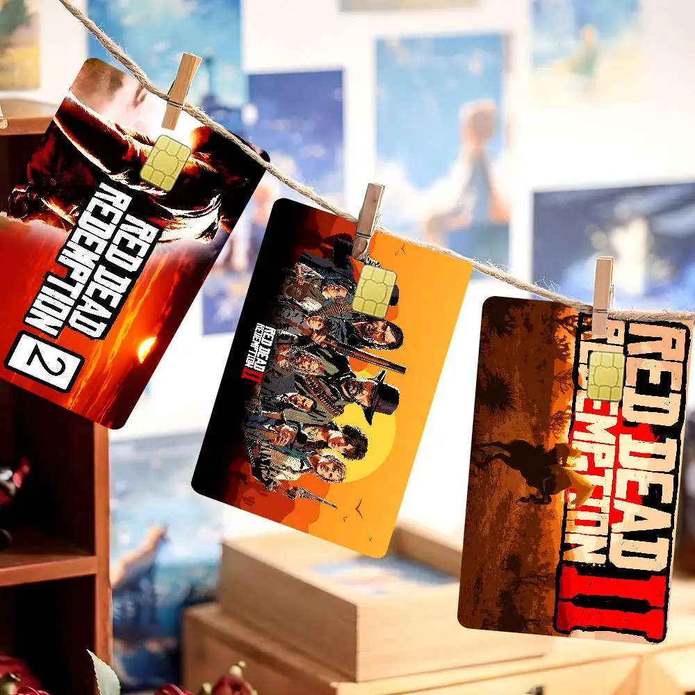 R-Red D-Dead R-Redemption 2 Stiker Film Sampul Depan Anime untuk Kartu Kredit Debit Chip Kecil Besar