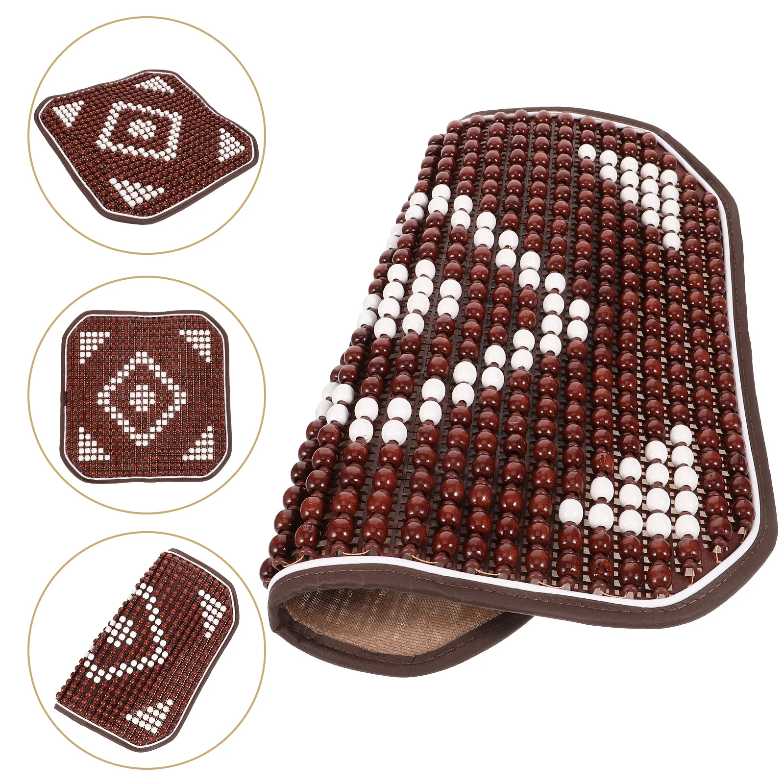 العالمي حبة خشبية غطاء مقعد السيارة مختلط الألوان تنفس دوران الهواء التبريد تدليك الصيف وسادة اكسسوارات السيارات #3