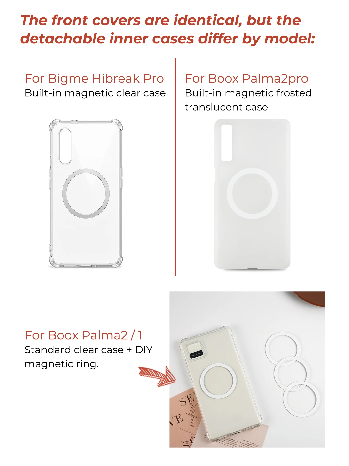 twosheep für Boox Palma2pro Palma2 Bigme Hibreak Pro Color Abnehmbare magnetische Schutzhülle mit Stylus-Slot, niedliches Blumenmuster – Detail 2
