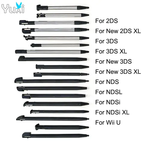 YuXi 2pcs 새로운 2DS 3DS XL LL NDS NDSL NDSI 게임 비디오 스타일러스 펜 게임 액세서리 용 플라스틱/금속 스타일러스 터치 펜