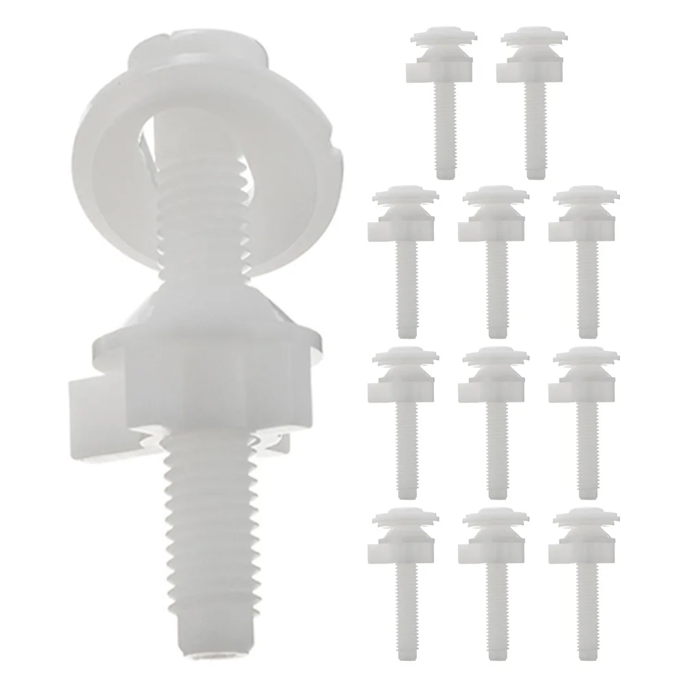 

12Pcs Toilet Seat Screws Plastic Bolts Nut Washer Kit Stable Fastening Bathroom Repair Replacement Toilet Seat Screws