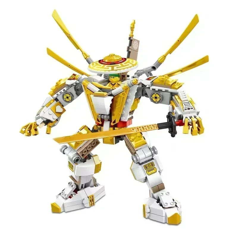 MOC NINJA Serie Bausteine Drachen-Mecha-Kloster-Auto-Set Spielzeug für Geburtstags- und Weihnachtsgeschenke
