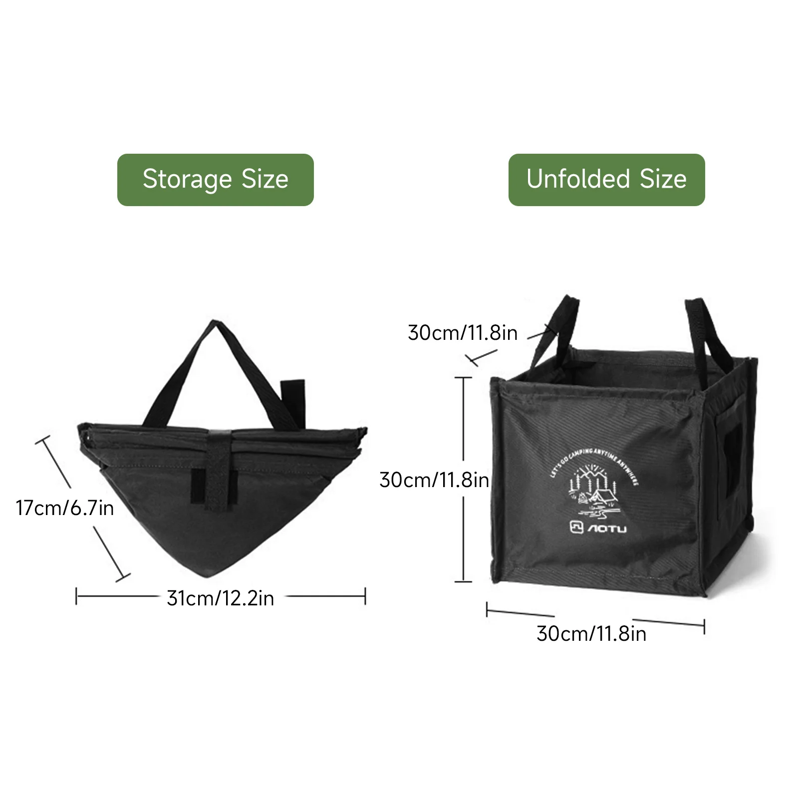 Składany kosz na śmieci na kemping, wielofunkcyjny, lekki, wygodny, o dużej pojemności 27L, składany w kształcie trójkąta.