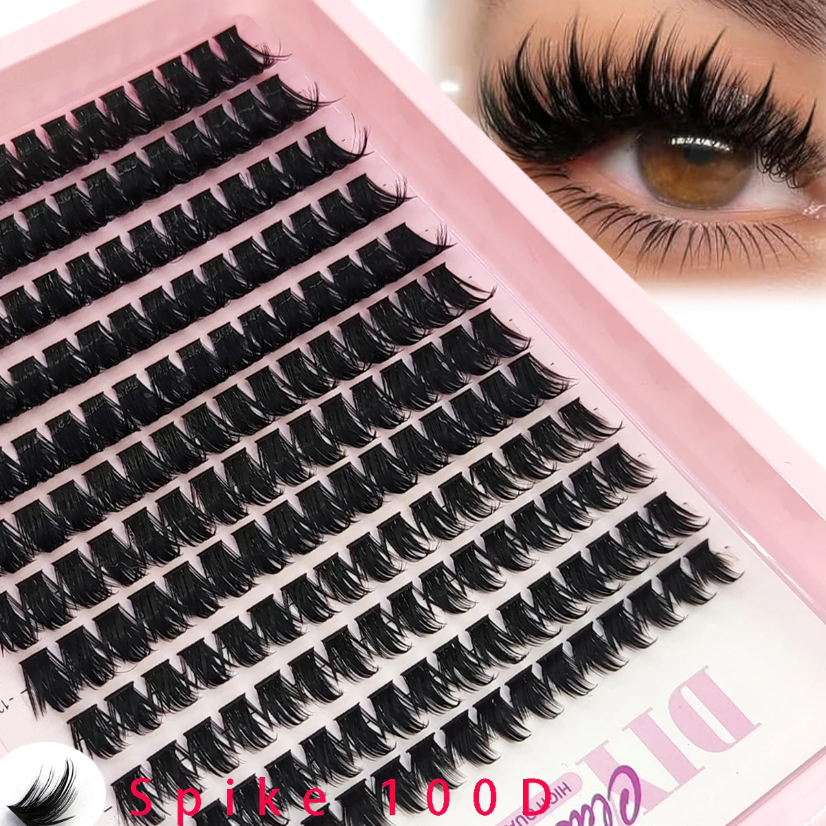 Neue Wimpern-Cluster 100D/80D: Untere Wimpern + Dornen-Cluster, Feen-Manga-Wimpern-Cluster, verlängerte Wimpern-Cluster mit Spikes – Detail 5