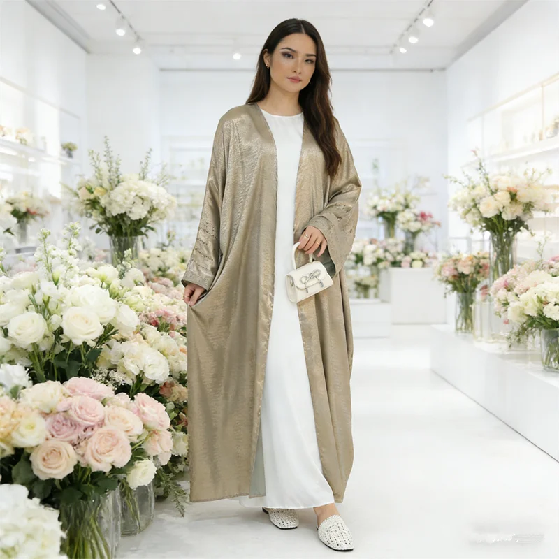 

Fashion Elegant Dubai Turkish Abaya Muslim Women Dress Abayas Open Front Cardigan Kimono Jalabiya Kebaya Islam Clothing Ramadan