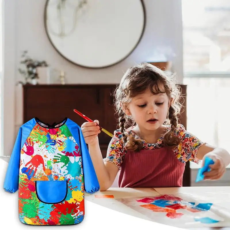 Kids Painting Aprons Children's Art Painting Aprons Artistic Sense Kids Art Smock For Cooking Craft Painting Writing Water Play