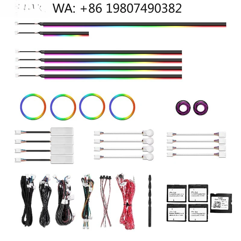 64 Color Hot Hatch Dynamic Interior LED Atmosphere Kit, Air Vent Ambient Strip Fit F20 F21 M135i M140i Compact Car Dashboard Mod