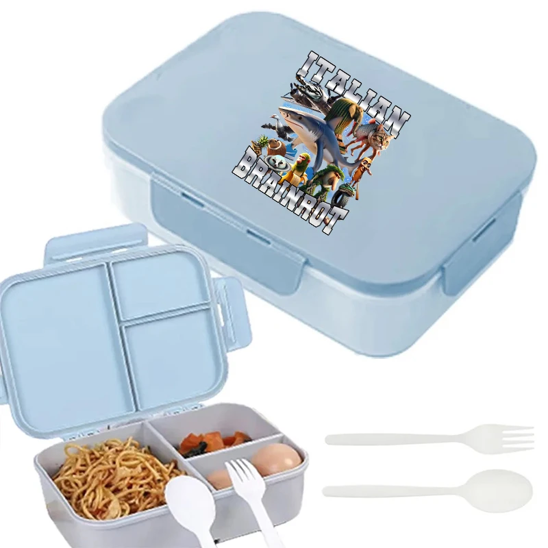 อิตาเลี่ยน Brainrot Bento กล่องอาหารกลางวันรูปการ์ตูนพิมพ์อาหารเด็กโรงเรียนภาชนะเก็บอาหารเด็กของขวัญวันเกิด
