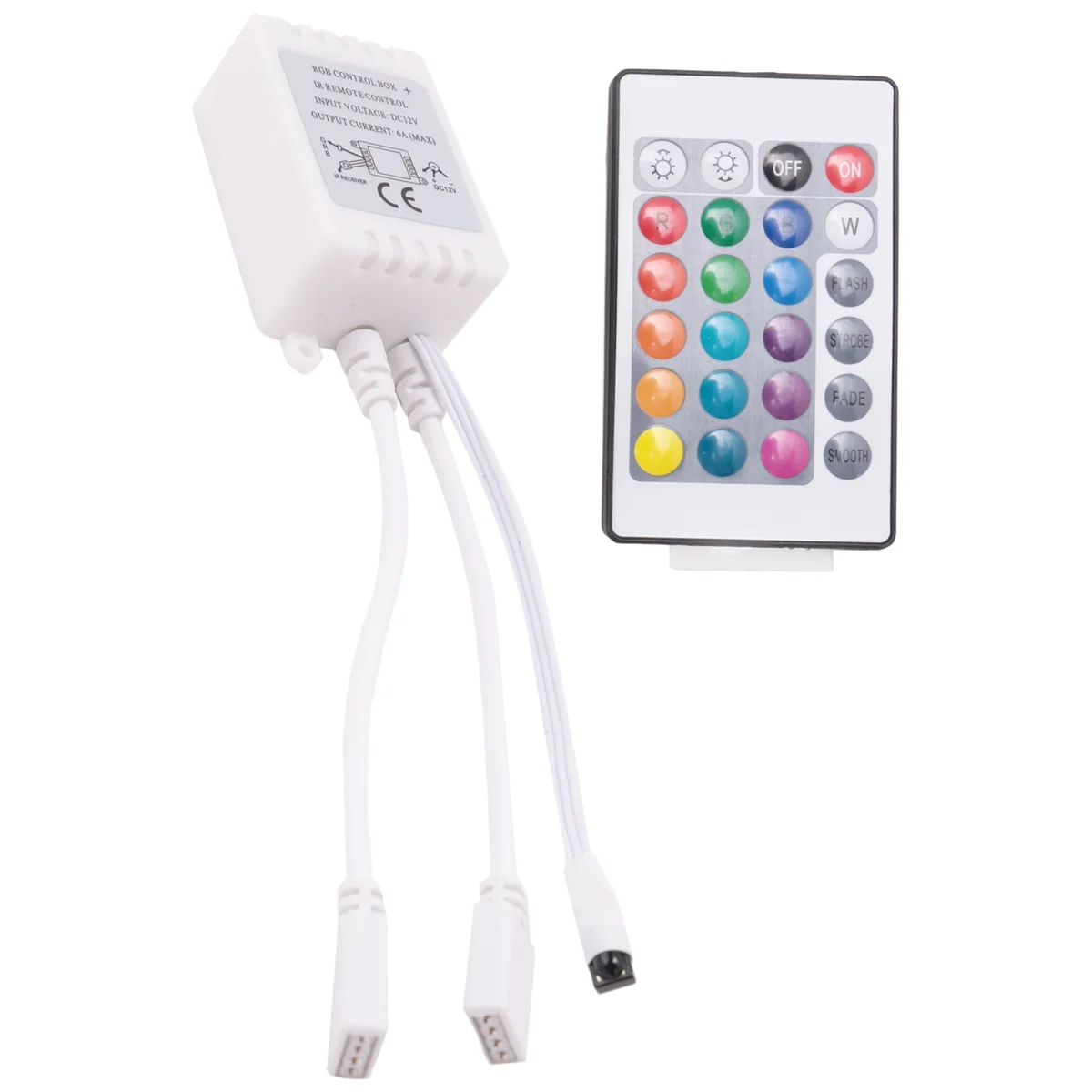 De nieuwe ledstripverlichtingcontroller, controller RGB ledstriplichtcontroller + infraroodafstandsbediening 24 toetsen