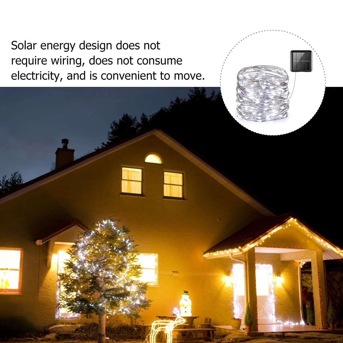 LED Light String Christmas Things Solar Hanging Lights Outdoor Plastic Decor Garden Powered