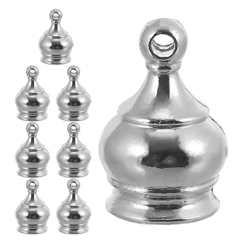 8Pcs Brass Lamp Finial Screw Caps Crown Style M10x1 Thread Decorative Toppers for Shade Fixture Home Decoration