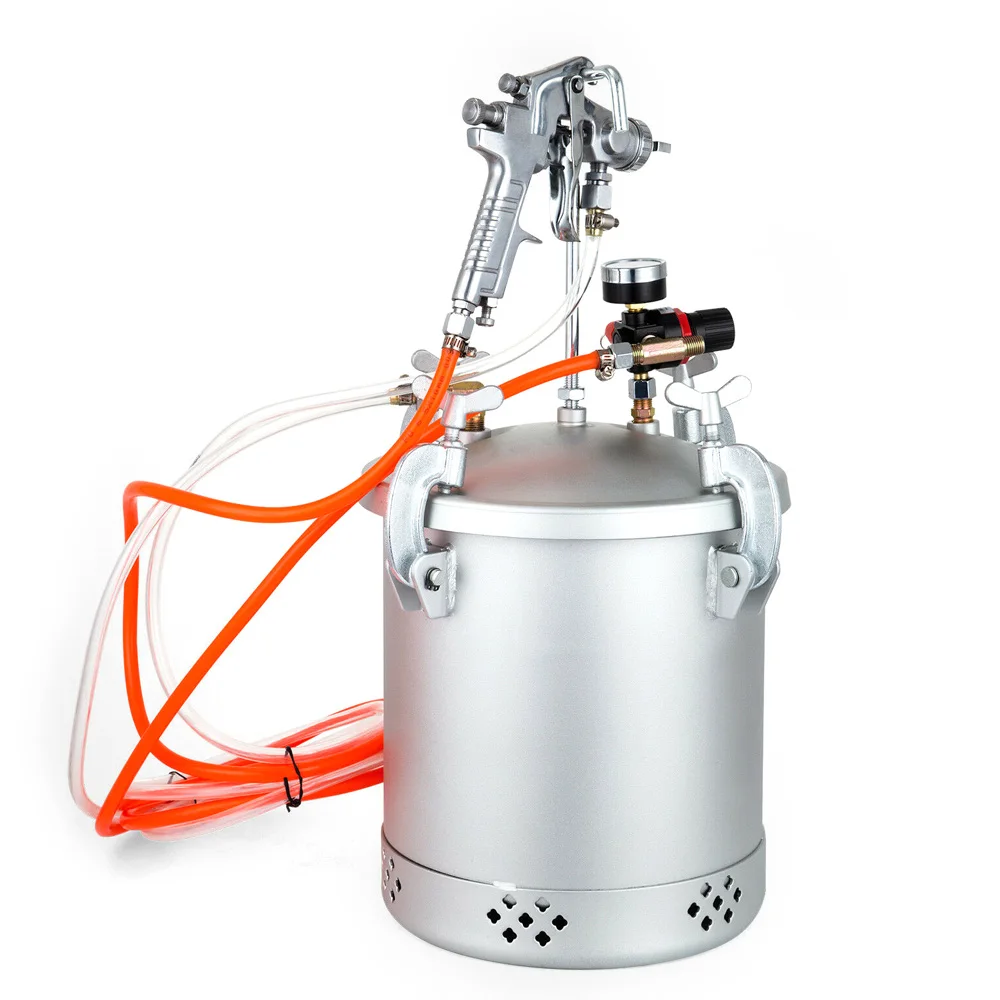 Paint Spray Gun 10L Pressure Tank Paint  Anti Corrosion With Air Regulator And Safety Valve