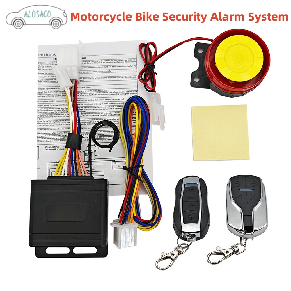 

Motorcycle Anti-Theft Alarm System Wireless Remote Engine Starter Stop with Remote Controller Key Module Horn for 12V Motorcycle