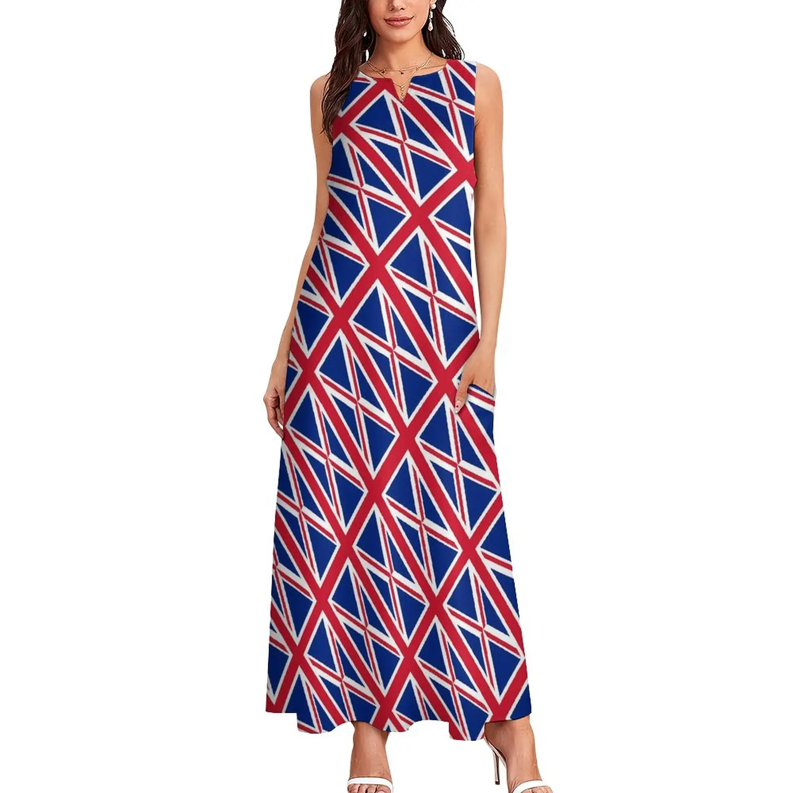 British Flag Dress Summer United Kingdom Flag Street Wear Boho Beach Long Dresses Female Custom Party Maxi Dress Big Size 4XL