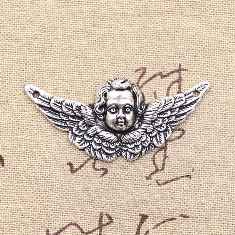 10pcs Charms Angel Cupid 50x23mm Handmade Craft Pendant Making fit,Vintage Tibetan Bronze Silver color,DIY For Bracelet Necklace