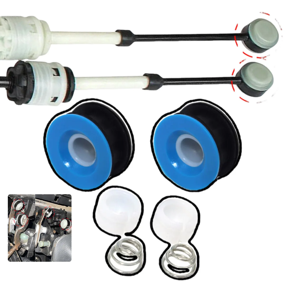 

Для Mercedes-Benz Citan W415 Fiat Ulysse: Комплект втулок и шарниров троса переключения передач МКПП (рычаг переключения, селектор)