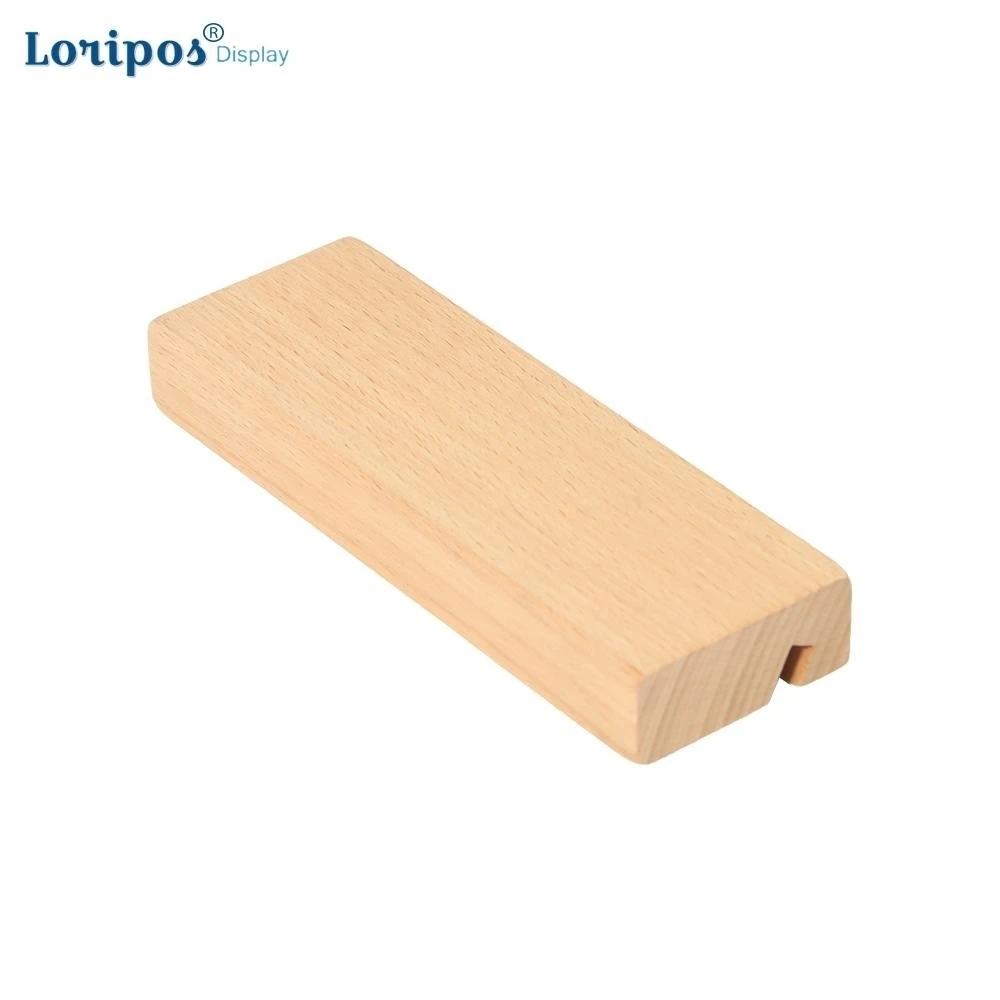 130*90mm Acrylic Label Frame Merchandise Price Tag Poster Stand Wooden Photo Wood Picture Holder Desk Sign Clip