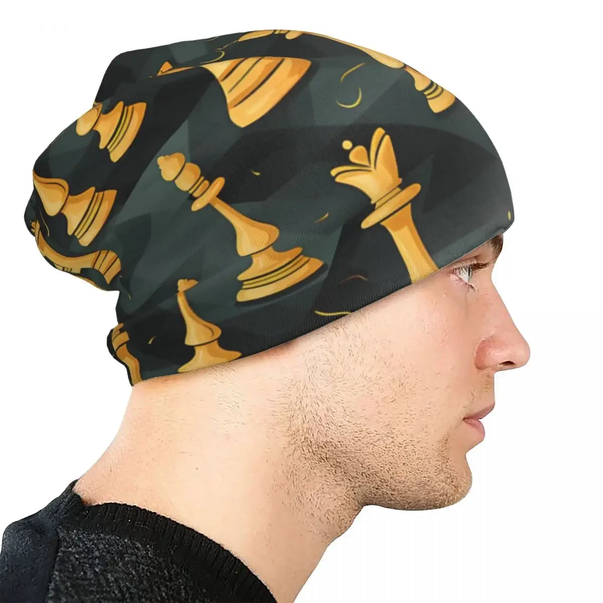 Chess Pieces International Chess Beanies Caps Hat Fashion Bonnet Hats Men image 5