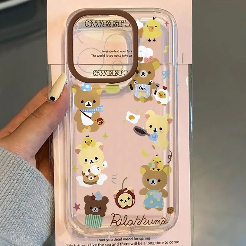 Lovely Bears Hot R-Rilakkumas Phone Case For Oppo Realme C63 C53 10 9 C30 Reno12 Reno11 Reno10 8 Reno7 Reno6 5G Clear TPU Cover