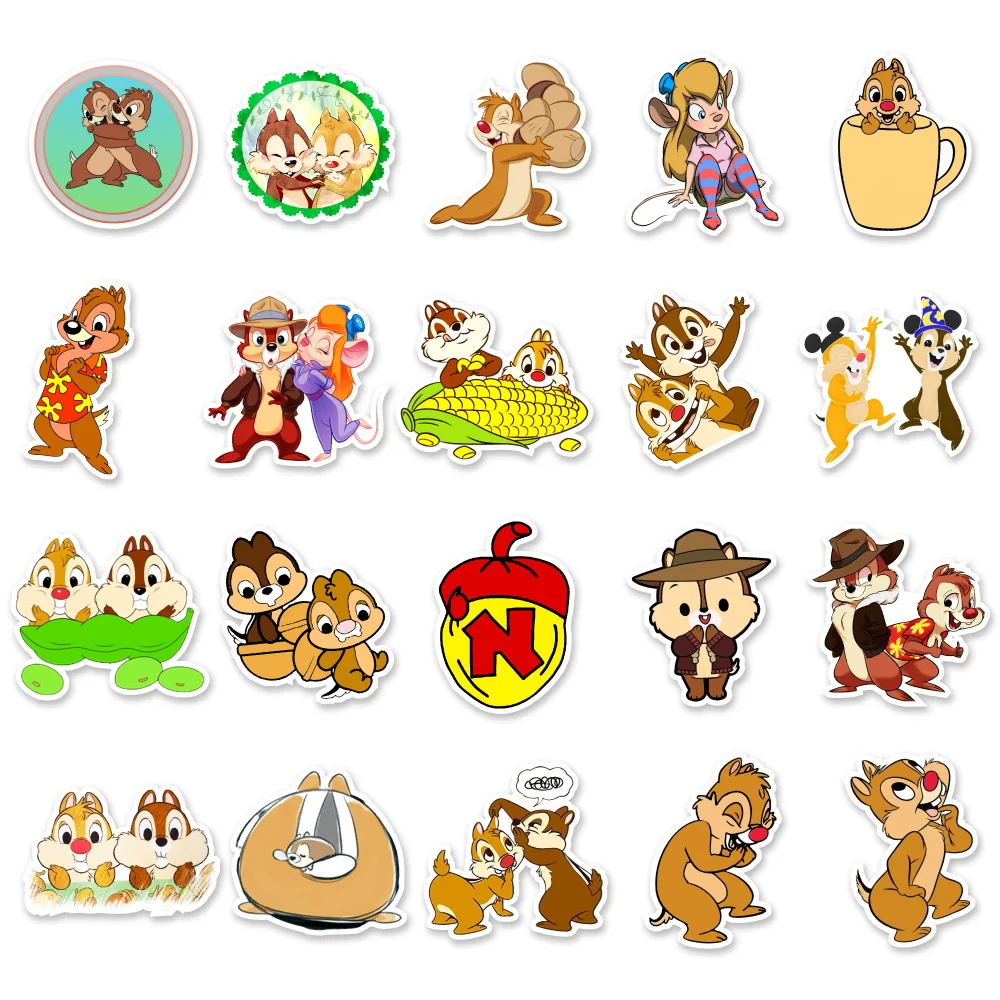 10/30/50PCS Disney Chip and Dale Cartoon Sticker DIY Phone Bicycle Laptop Luggage Skateboard Graffiti Decals Fun for Kid Toy