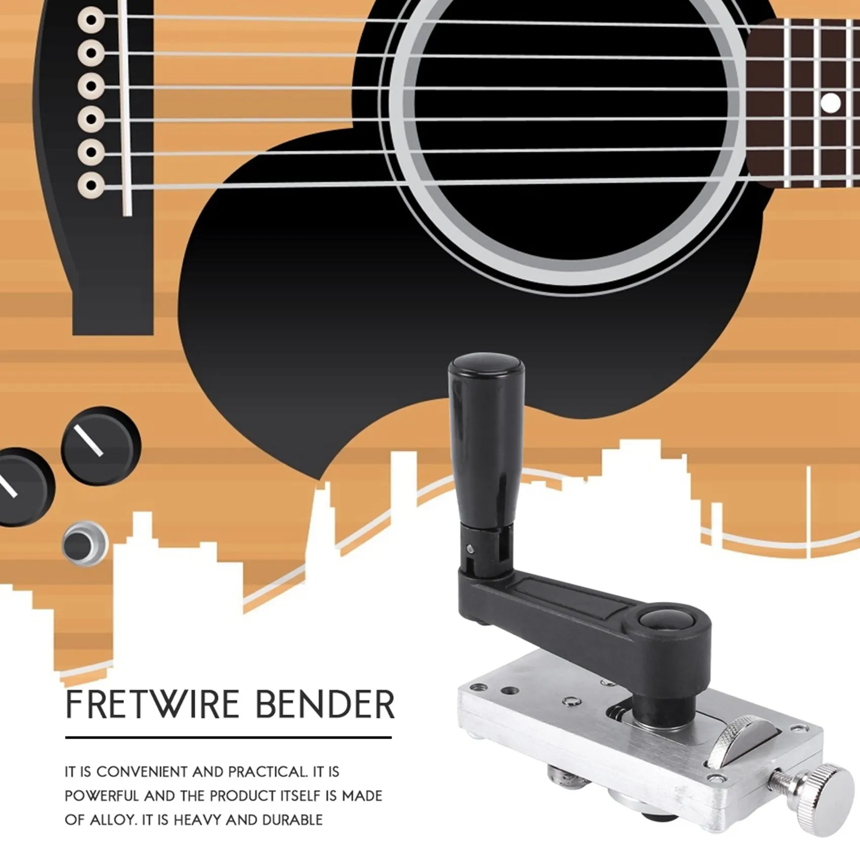 ABME New Guitar Luthier Tool Alloy Fret Bender Luthier Tool 13.8X5 cm for Guitar Fret Wire Bending