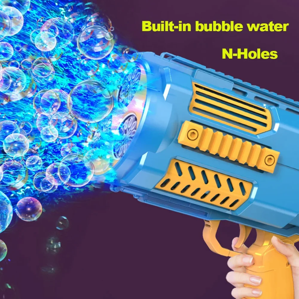 N buraco automático bolha arma máquina embutida bolha de água com luz soprador fabricante continuar bolha sabão casamento