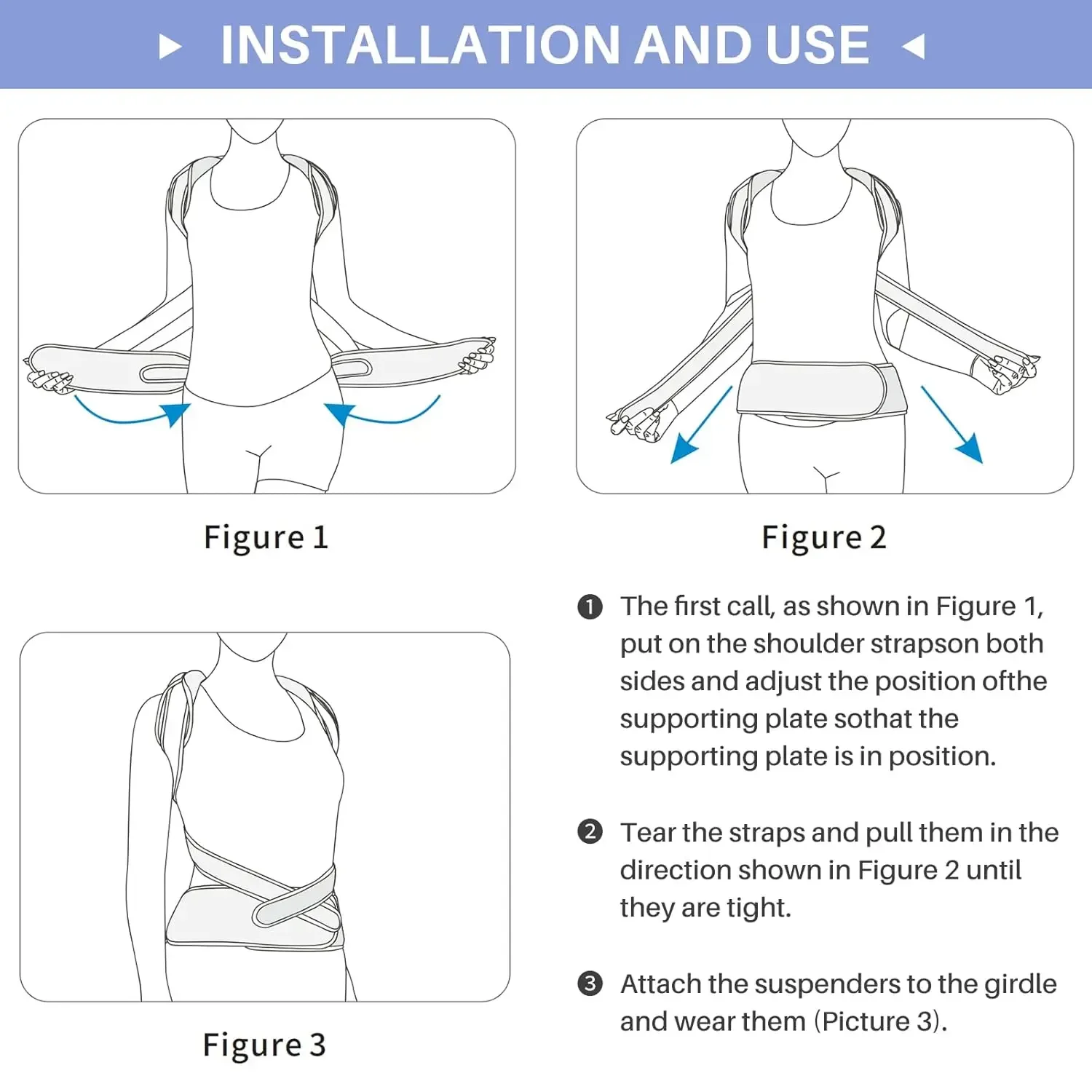 Spine Back Support Brace Improves Posture Corrector for Men Women Back Shoulder Neck Pain Relief Lumbar Support Straightener