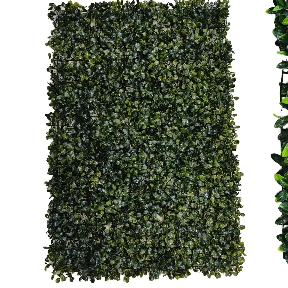 

Artificial Milan Grass Background Wall Durable Fiberglass Plastic Simulated Plant with Flower Panel Leaf Moss Ivy