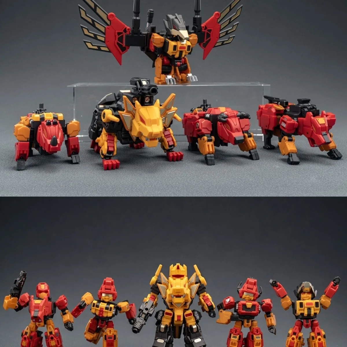 Transformation Toys Steel Head JGM-SKP01 Predaking MINI 5 in 1 Combiner Form 17CM Action Figures Toy Gift Collection