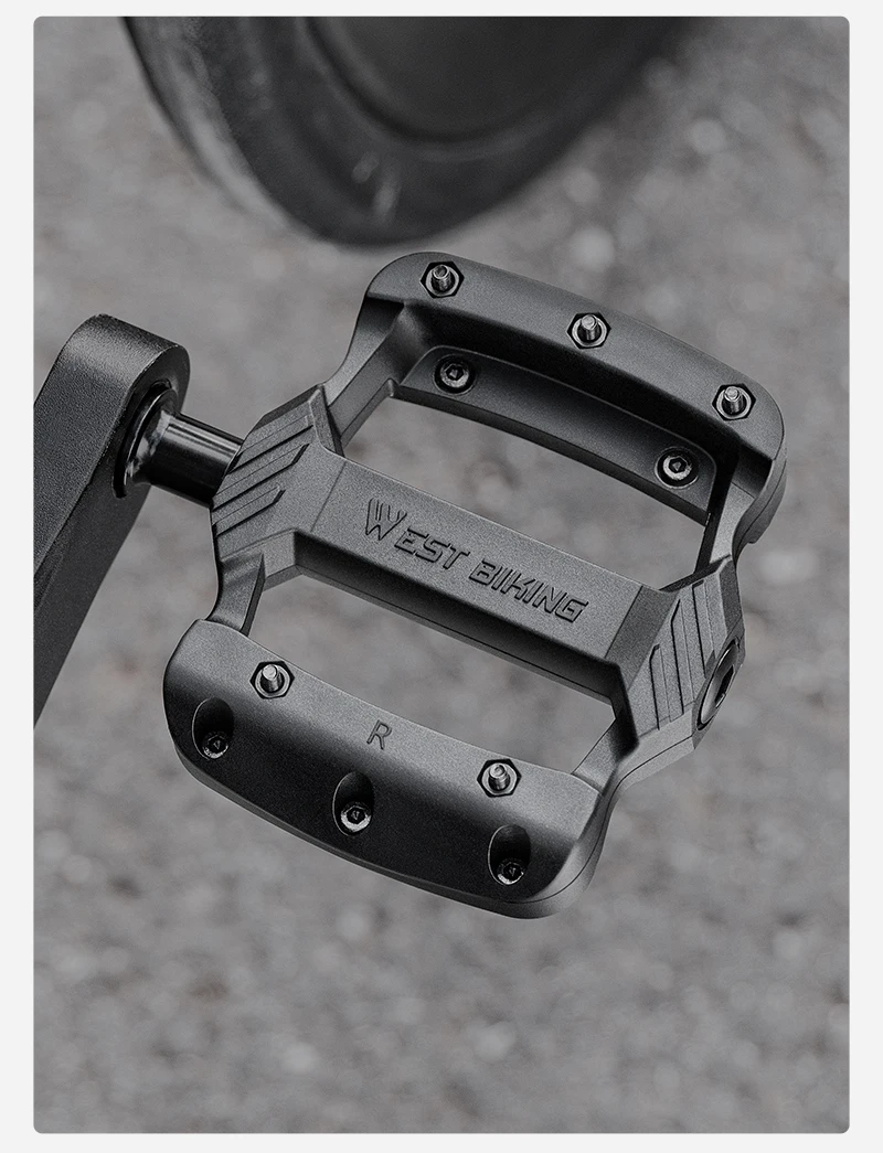 WEST BIKING Fahrradpedale, leicht, 3 Lager, Nylon-Fahrradpedal, verbreitert, rutschfest, gedichtete Lager, flache Pedale, Fahrradteile – Detail 12