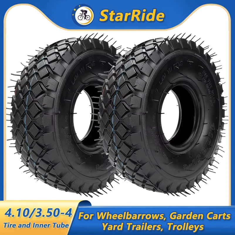4.10/3.50-4 410/350-4 4.10-4 pneu e tubo interno para carros de armazém scooter roda mão caminhão cortador de grama golfinhos carrinho de mão