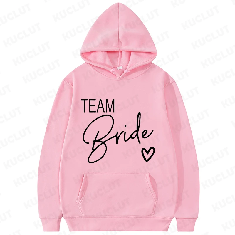 Team Bride Squad Printed Hoodies for Women Evjf Clothing Design Street Style Hoodie Bachelorette Party Wedding Sweatshirt Tops