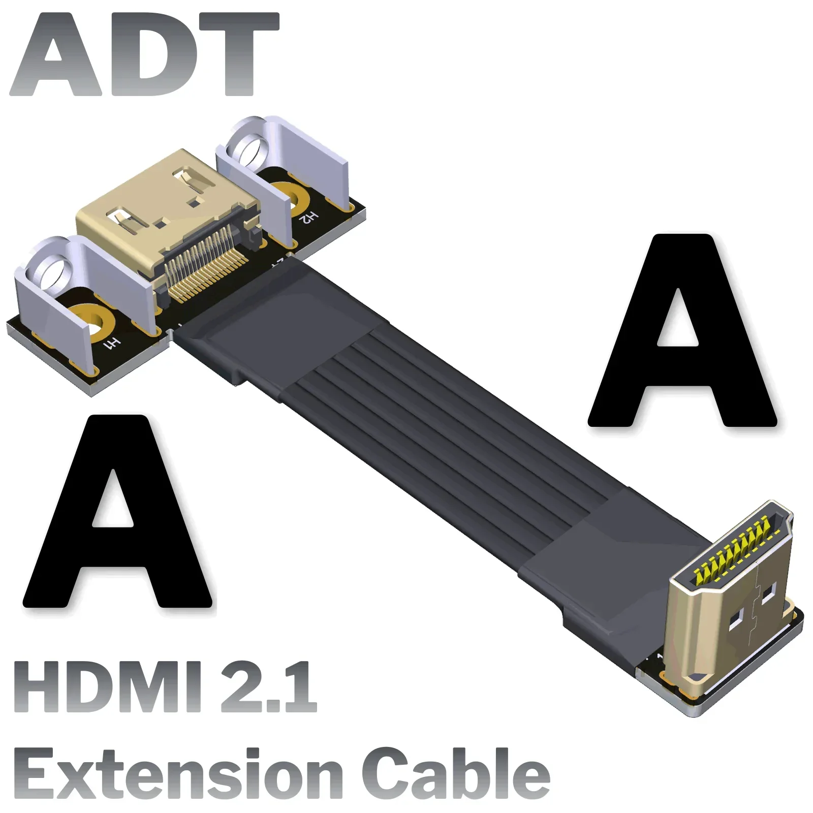 

Кабель HDMI 2.1 Плоский гибкий встроенный HD-видео адаптер «папа-мама» Удлинитель HDMI2.1 поддерживает 4K/144 Гц с металлическим экраном