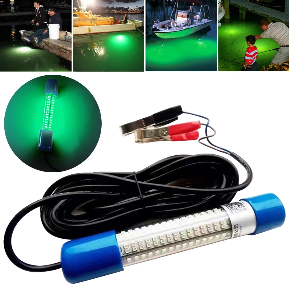 50W DC12-24V Night Fishing Light LED Underwater Lamp Submersible Fishing Light Waterproof Lures Finder Lamp Attracts Krill Light