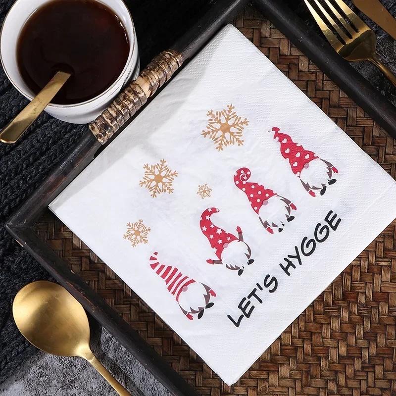 10/20pcs 2Ply Painted Christmas series ambient paper Disposable printed napkins Party paper towels wholesale Square paper towels