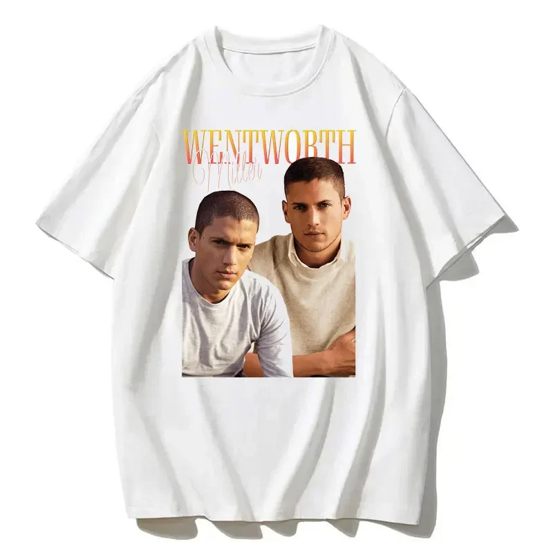 Men Vintage T Shirts Tv Series Prison Break Aesthetic Clothing Michael Scofield Y2k Shirt Streetwear Printed T-shirt Top Cotton