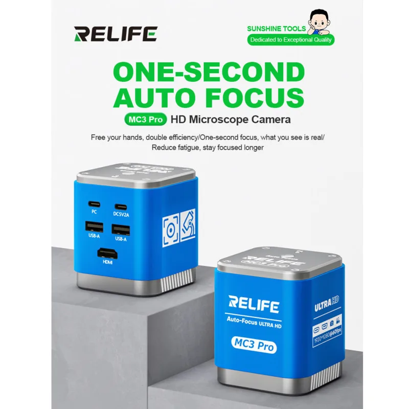 RELIFE MC3 Pro 4K UHD Bulit-in SONY Imx678 1/1.8sensor HDMI And USB Output Digital Industrial Microscope Camera With C Mount